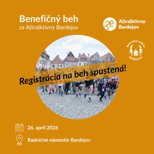 Registrácia bežcov na Benefičný beh za A(tra)ktívny Bardejov 2026 spustená!